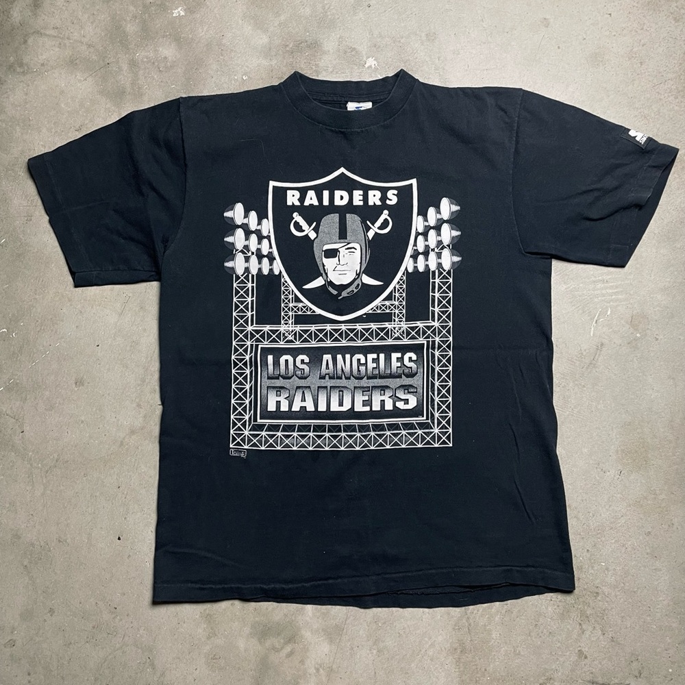 Vintage Starter Los Angeles Raiders Single Stitch Shirt Size M Classic Logo NFL.